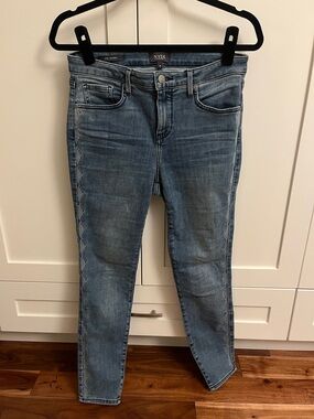 NYDJ Ami Light Blue Skinny Jeans with Side Embellishment